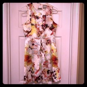 Abstract Floral Print Dress